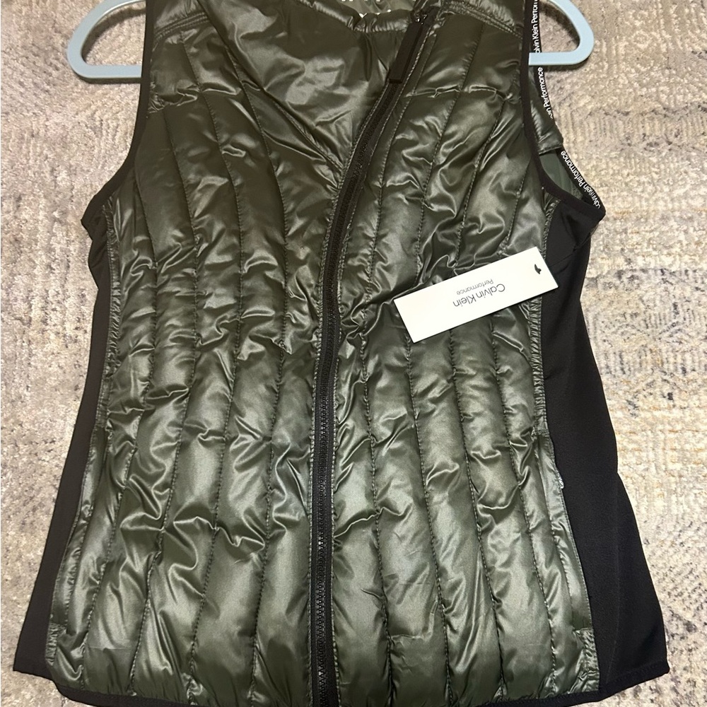Calvin Klein Dark Green Quilted Vest